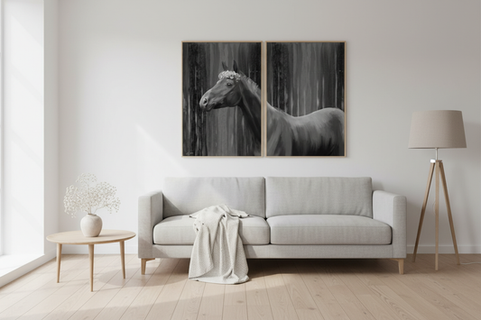 Skandinaavinen olohuone diptyykkillä